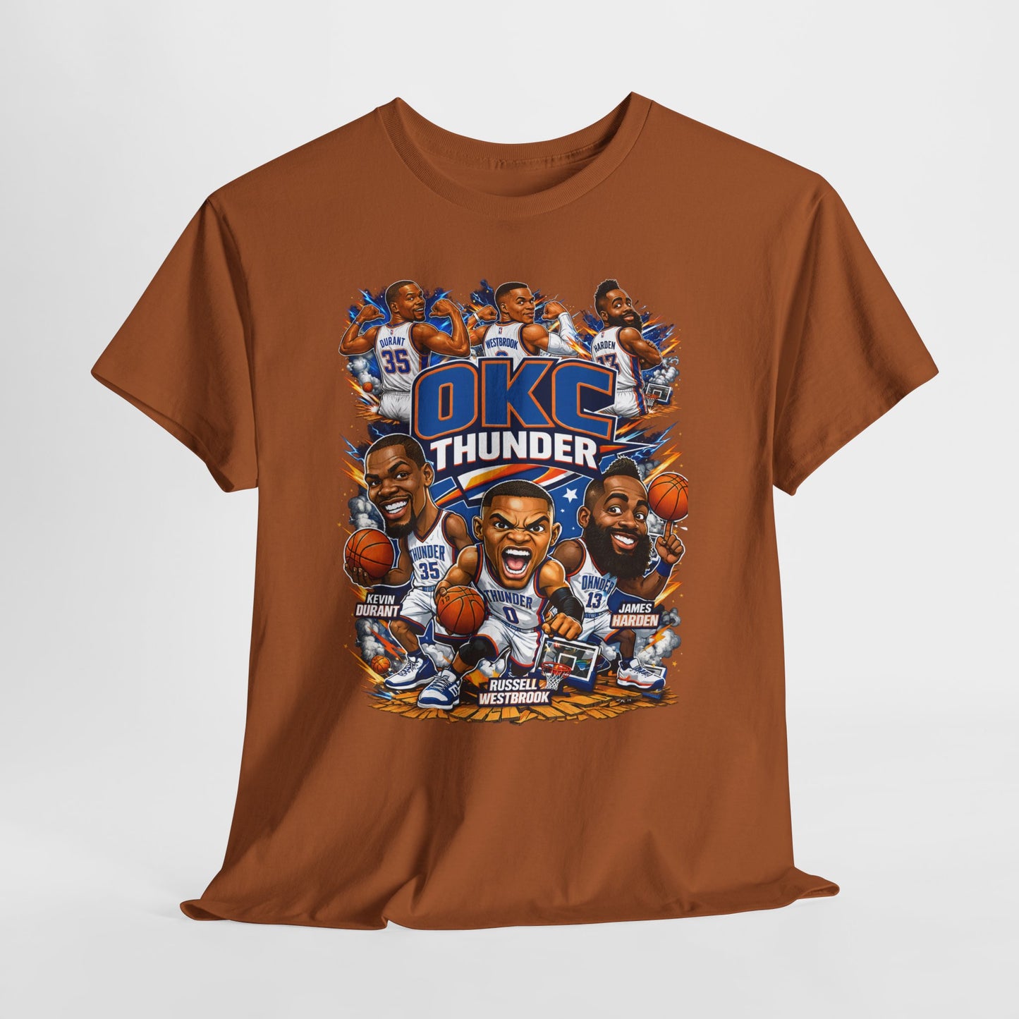 OKC Thunder Caricature Basketball T-Shirt — Team Players Graphic Tee