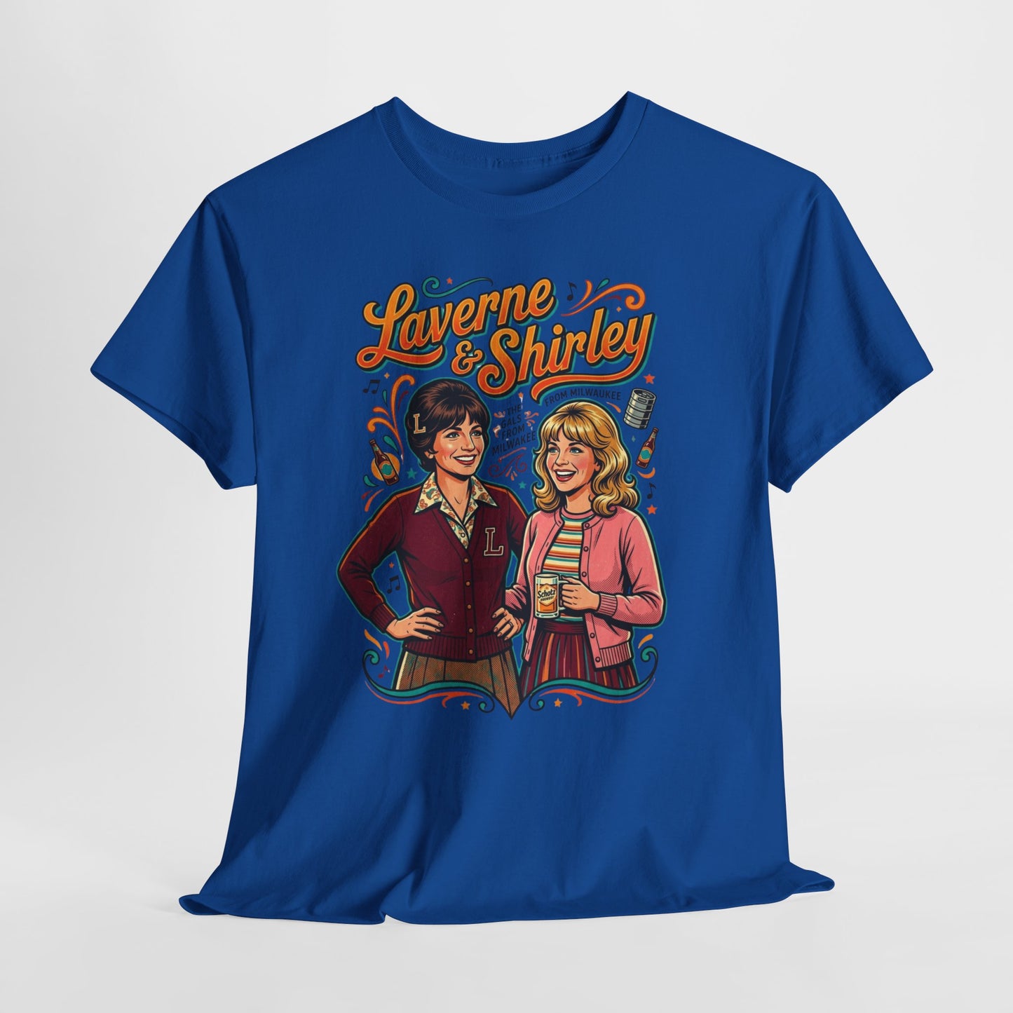 Laverne & Shirley Retro Graphic Tee — Vintage 70s TV Sitcom Shirt