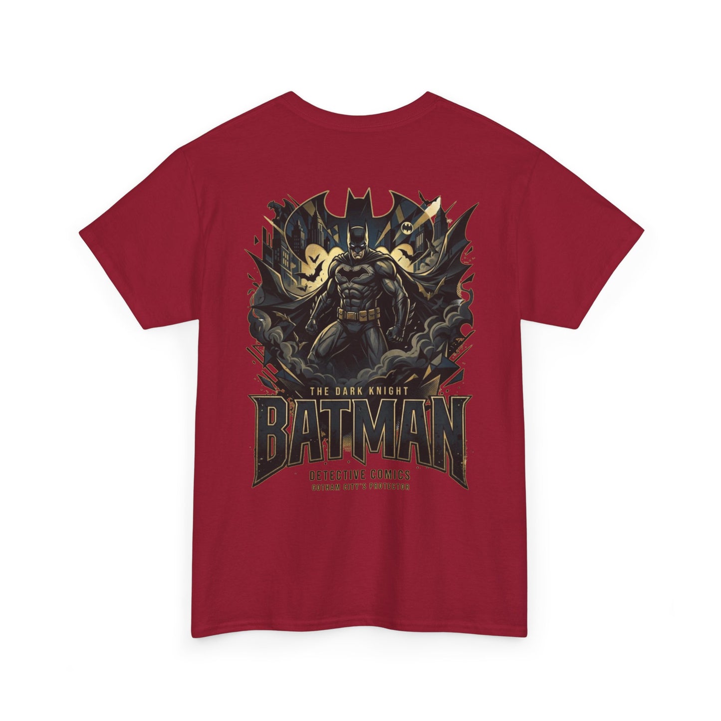 Batman Graphic Tee — Retro Logo & Dark Knight Back Print