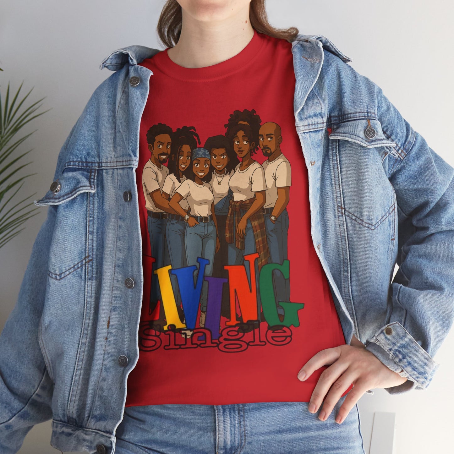 Living Single Unisex Heavy Cotton Tee - Nostalgic TV Show T-Shirt for Fans