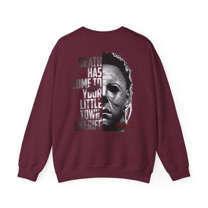 Horror Michael Myers "Death Has Come to Your Little Town, Sheriff" Back Print