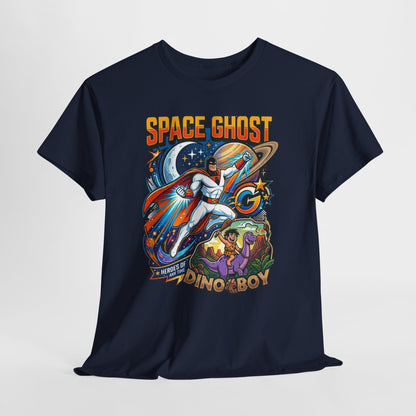 Space Ghost Dino-Boy Tee — Retro Astronaut Dinosaur Graphic T-Shirt