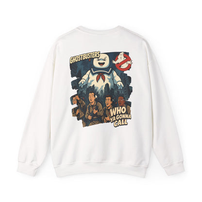 Ghostbusters Crewneck Sweatshirt — Stay Puft & "Who Ya Gonna Call" Graphic