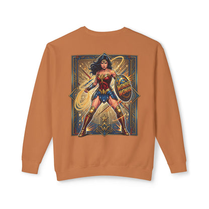 Wonder Woman Crewneck Sweatshirt — Retro Heroine Graphic Pullover