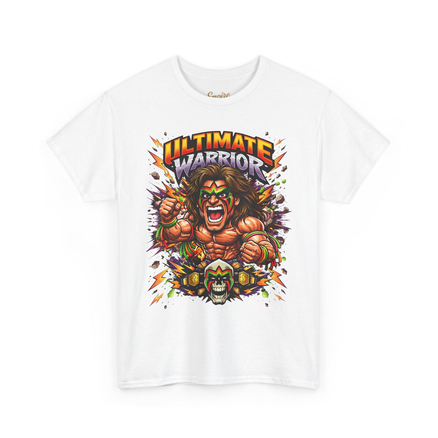 Ultimate Warrior Graphic Tee — Retro Wrestling Mascot T-Shirt