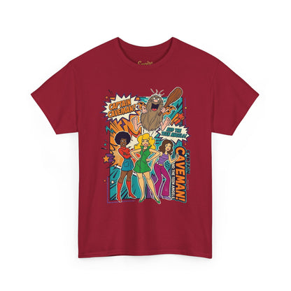 Caveman Comic Tee — Retro Pop-Art Caveman Graphic T-Shirt