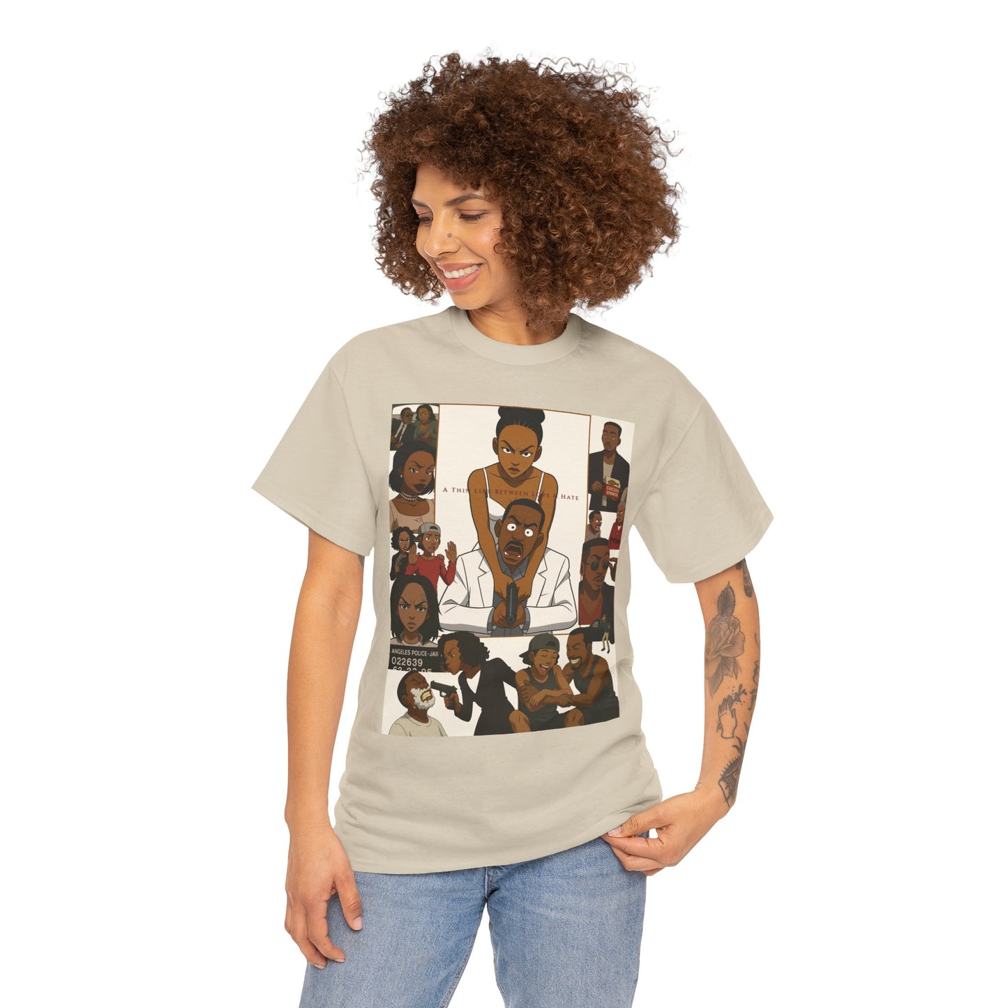 "A Thin Line" Unisex Heavy Cotton Tee - Artistic Tribute Design