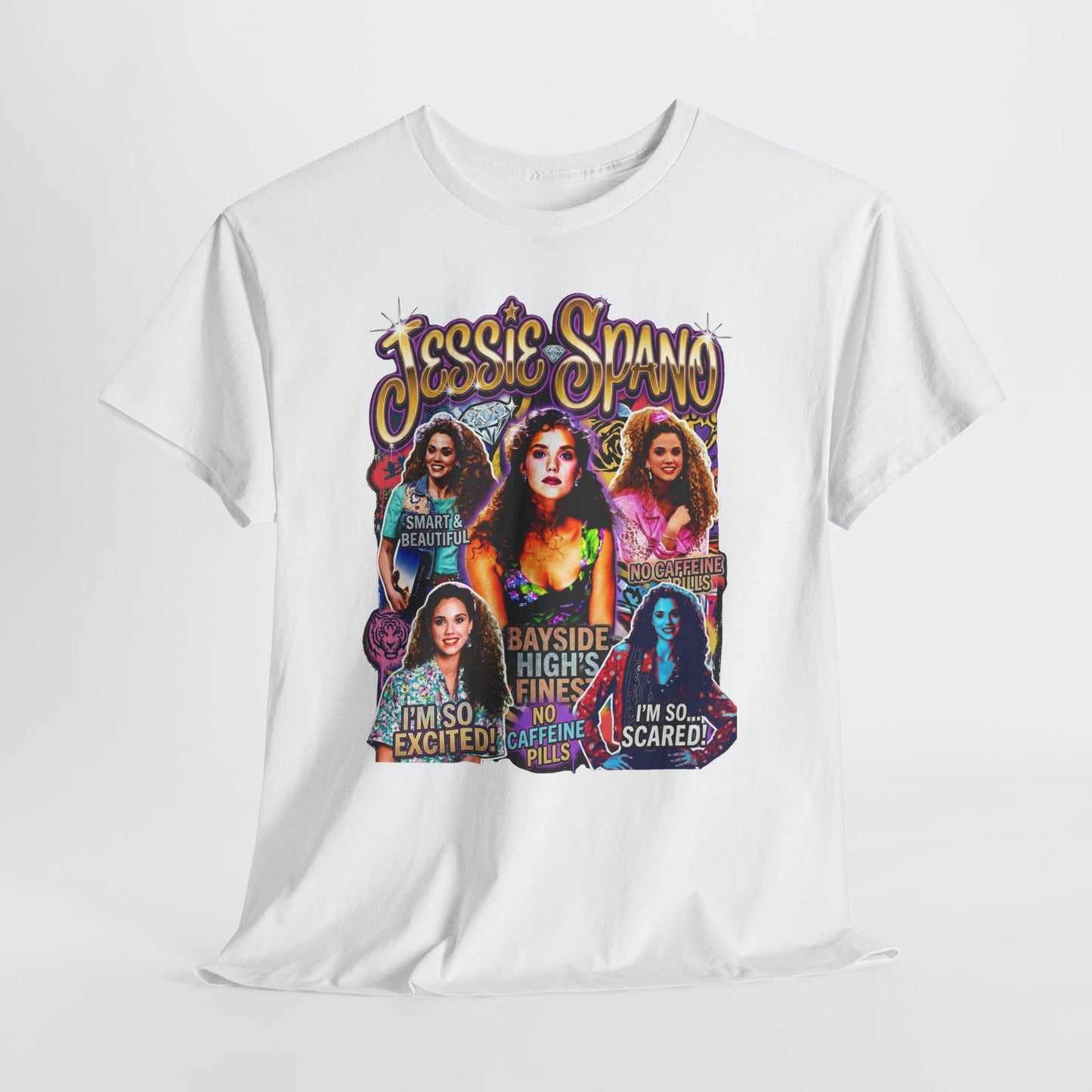 Retro Collage Graphic Tee — Jessie Spano Vintage TV Quote Shirt