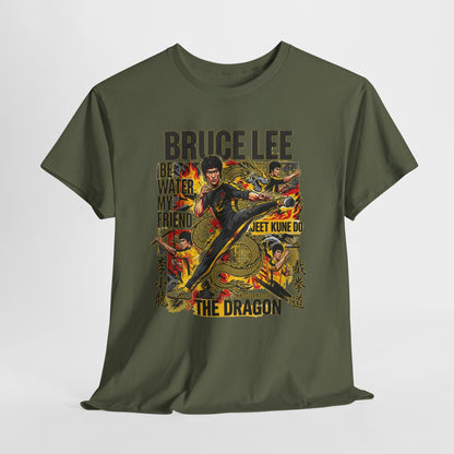 Bruce Lee Dragon Graphic Tee — Martial Arts Vintage Poster T-Shirt