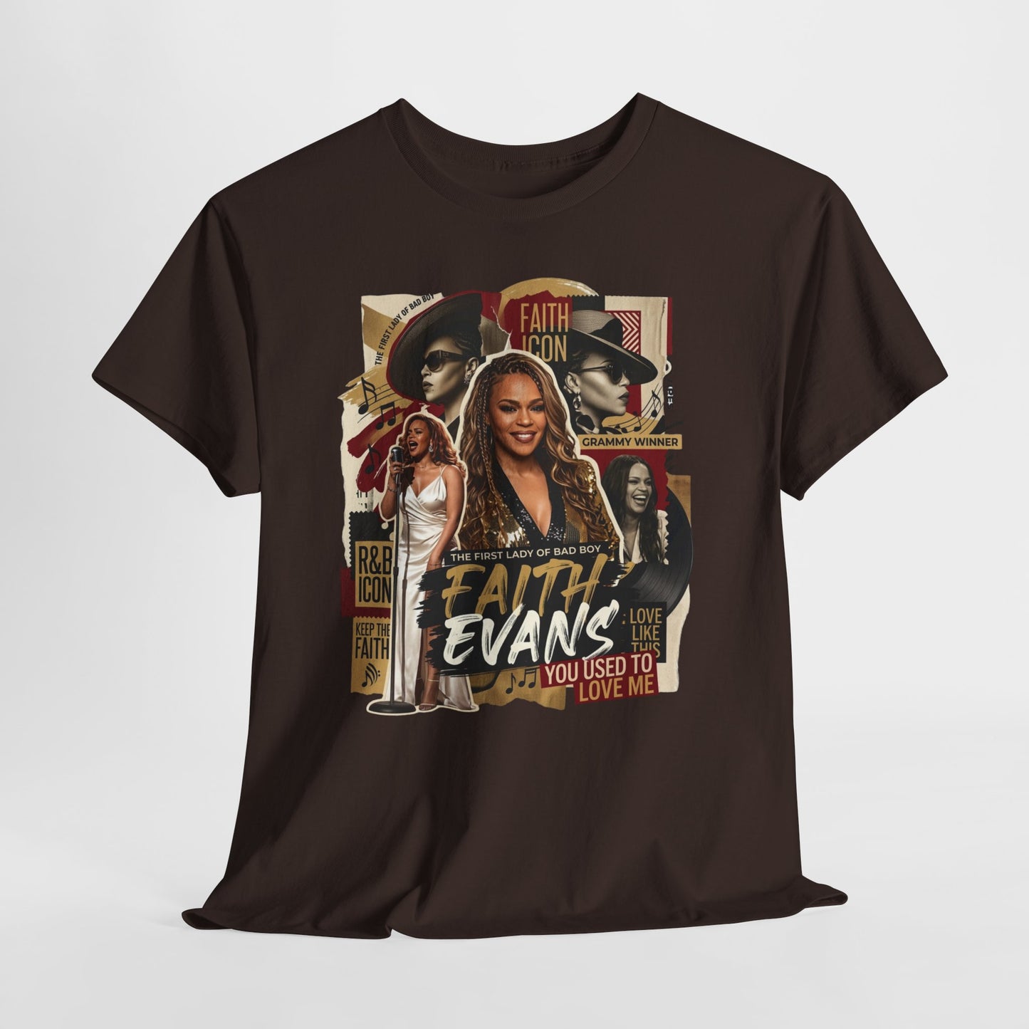 Faith Evans Vintage Collage T-Shirt — "You Used To" Music Tribute Tee