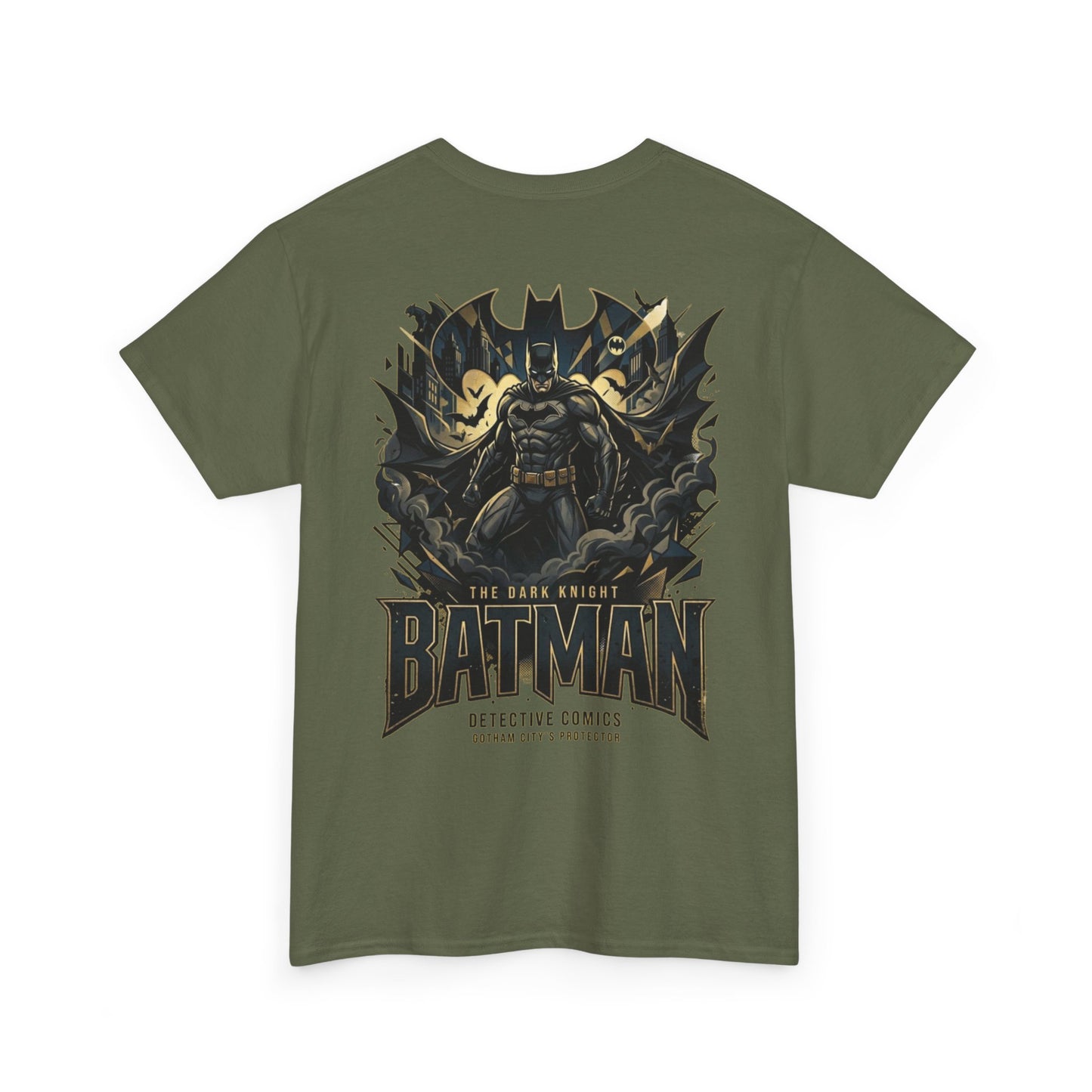 Batman Graphic Tee — Retro Logo & Dark Knight Back Print