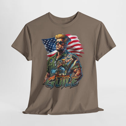 Guile Retro Fighter T‑Shirt — Patriotic Video Game Tribute