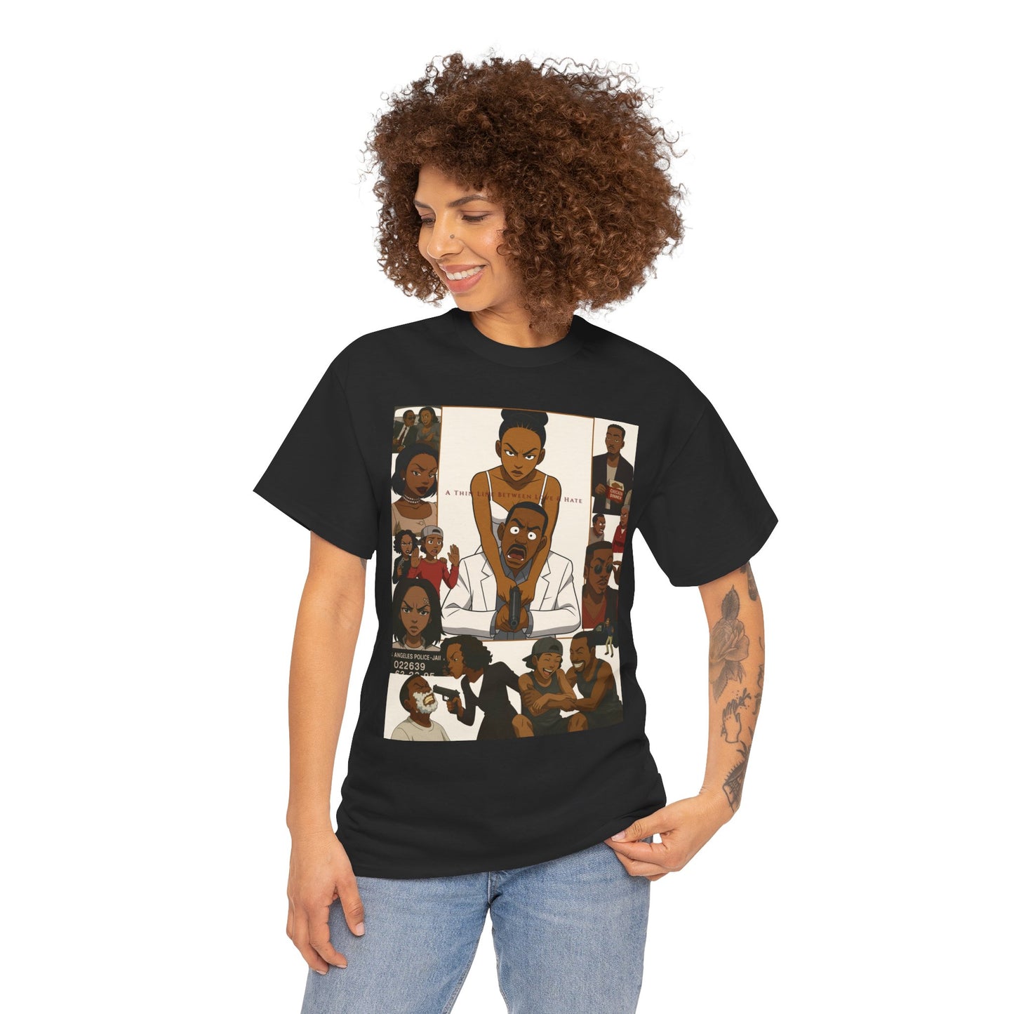 "A Thin Line" Unisex Heavy Cotton Tee - Artistic Tribute Design