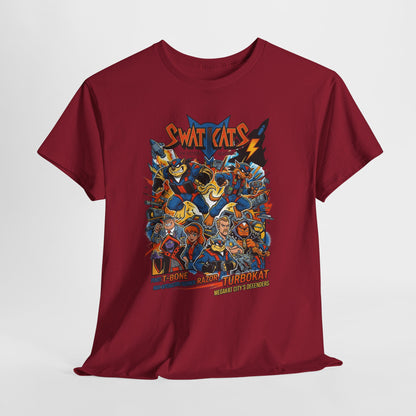 SWAT CATS Retro Graphic Tee — Vintage Cartoon Pilot Anime Shirt
