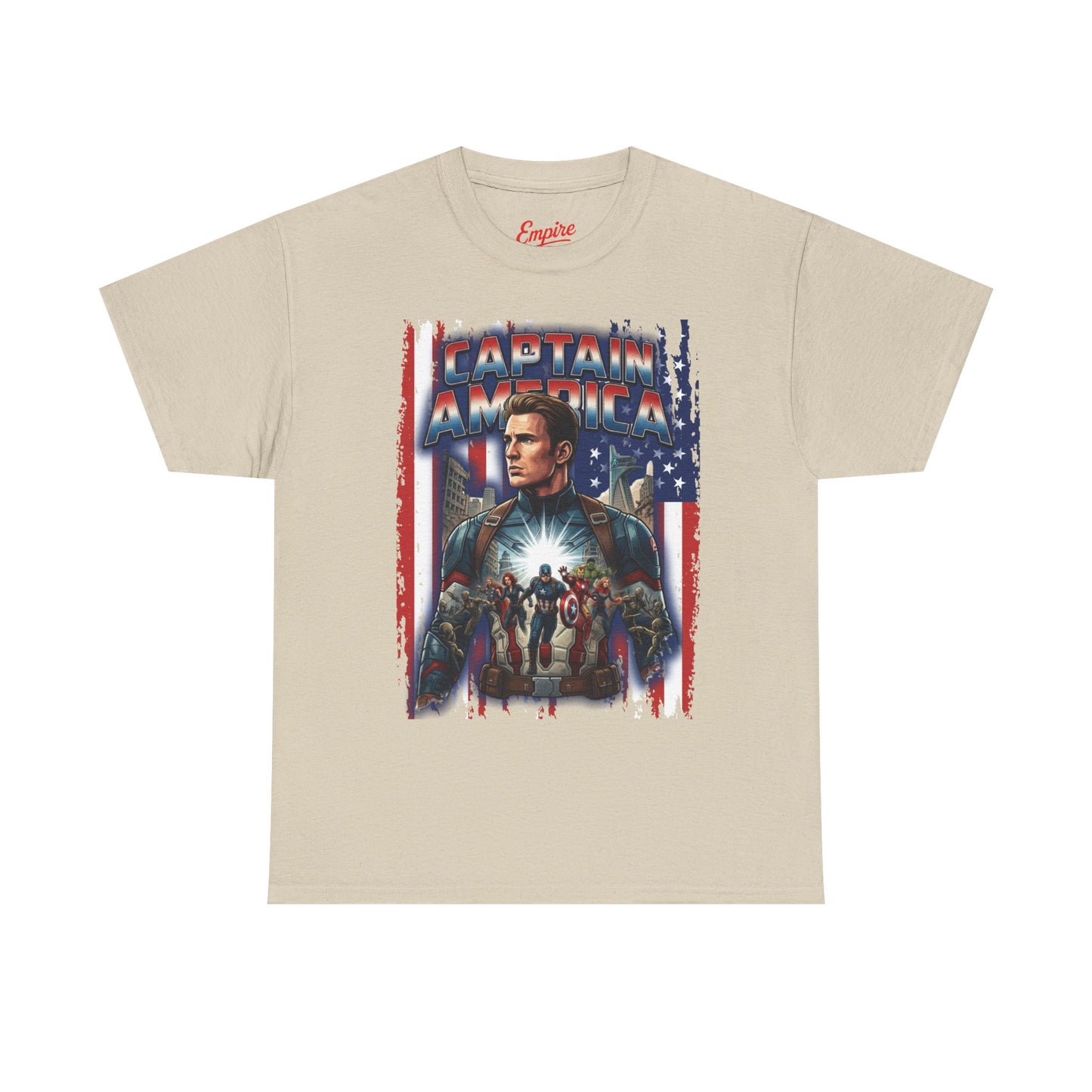 Captain America Graphic Tee - Patriotic Superhero Movie Poster T-Shirt