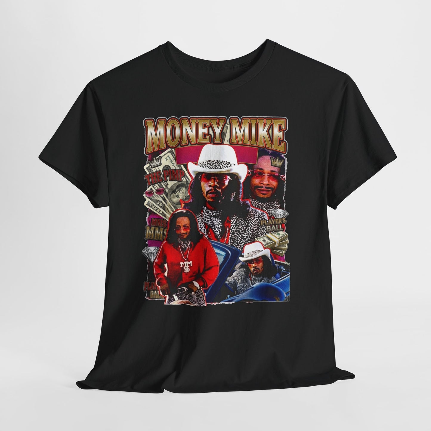 Money Mike Graphic Tee — Retro Movie Collage T‑Shirt
