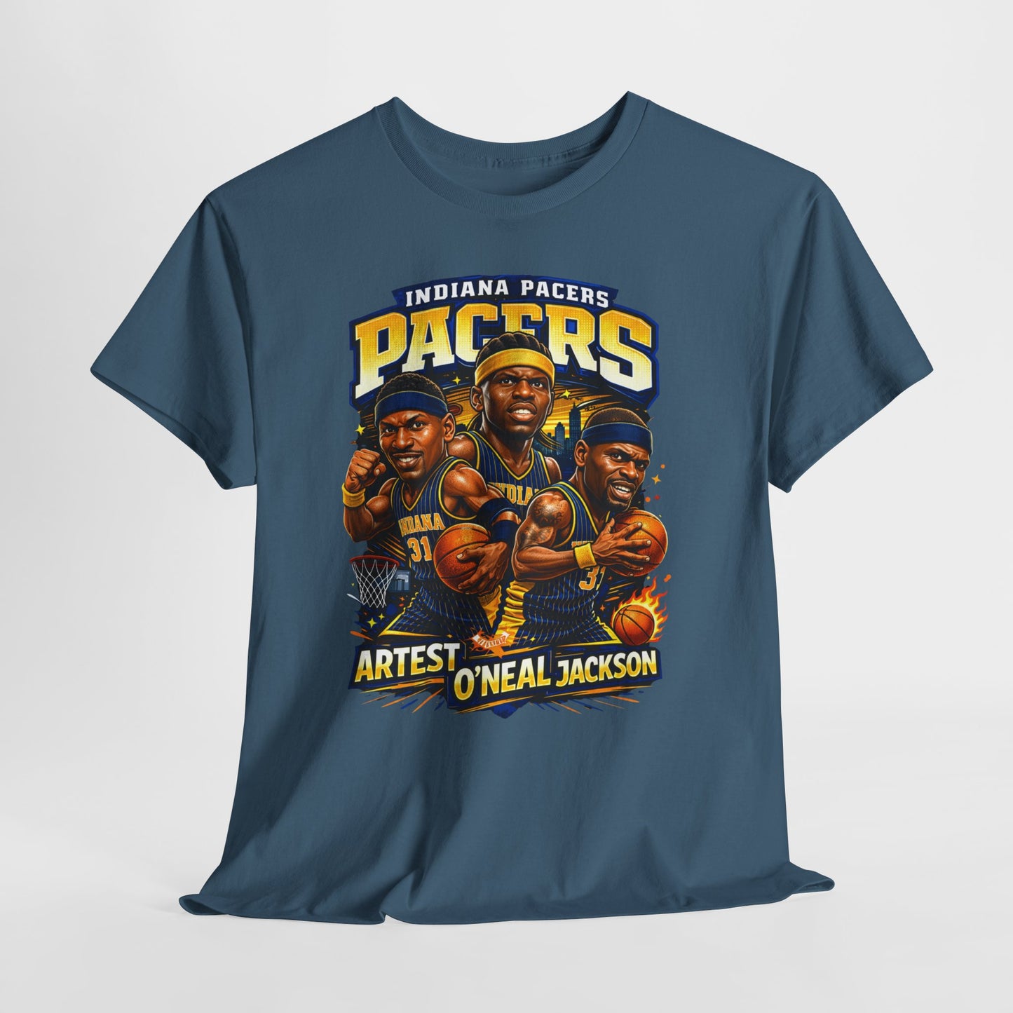 Indiana Pacers Vintage Players Graphic Tee — "Pacers" O'Neal & Jackson Tribute