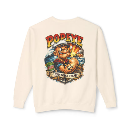Popeye Graphic Crewneck Sweatshirt — "I Yam What I Yam" Vintage Sailor Tee