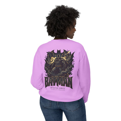 Batman Graphic Crewneck Sweatshirt — Vintage Dark Knight Logo & Back Art