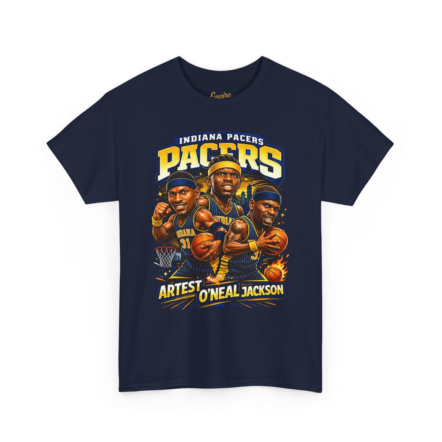 Indiana Pacers Vintage Players Graphic Tee — "Pacers" O'Neal & Jackson Tribute