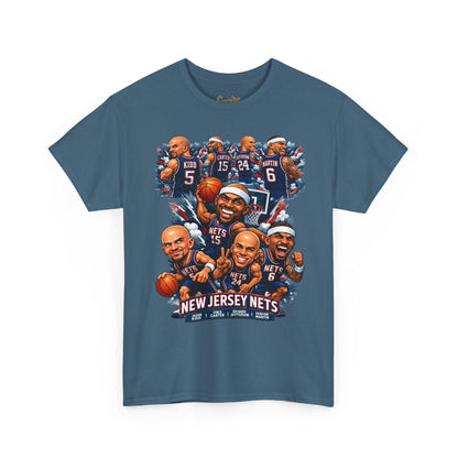 New Jersey Nets Vintage Team Collage T-Shirt — Classic NBA Legends Fan Tee