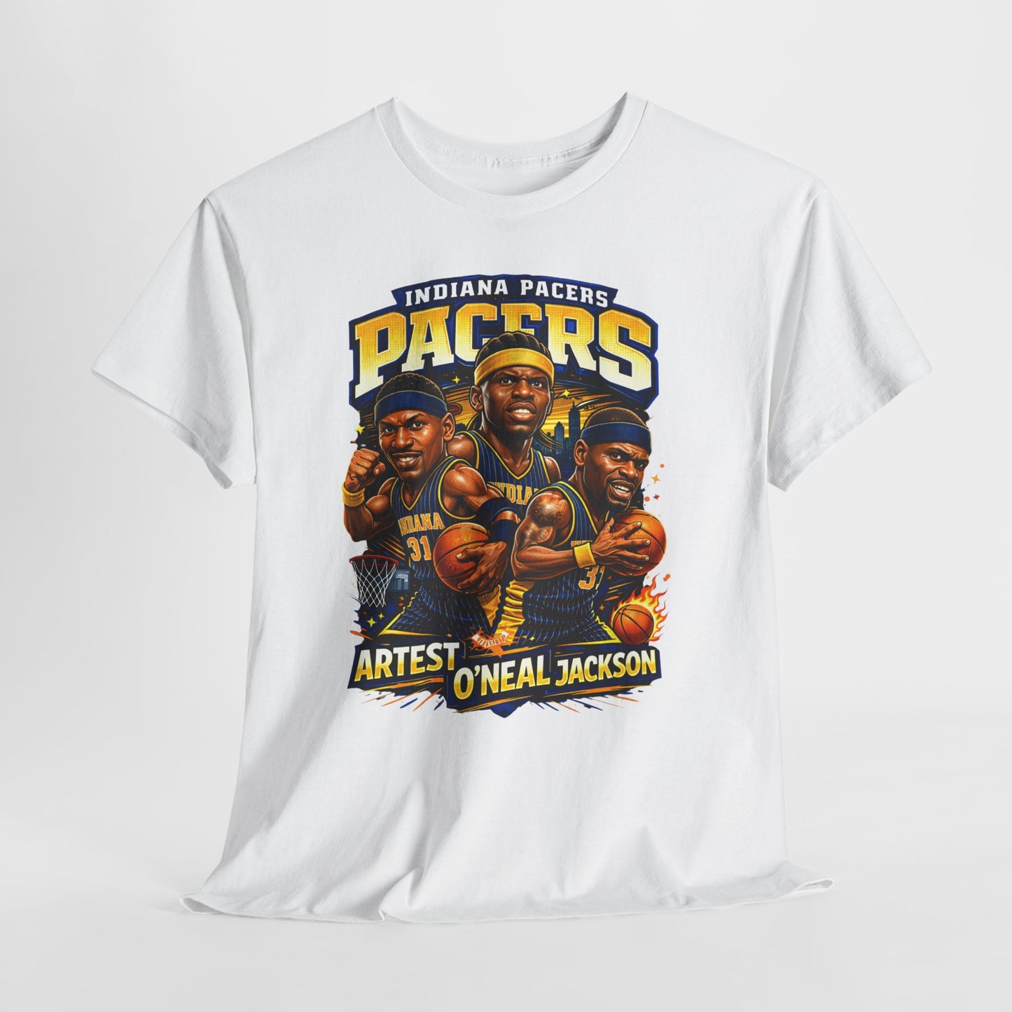 Indiana Pacers Vintage Players Graphic Tee — "Pacers" O'Neal & Jackson Tribute