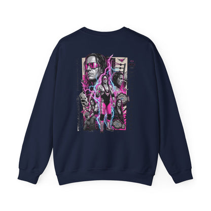 Retro Wrestling Crewneck Sweatshirt – 'The Hitman' Neon Bret Hart Graphic