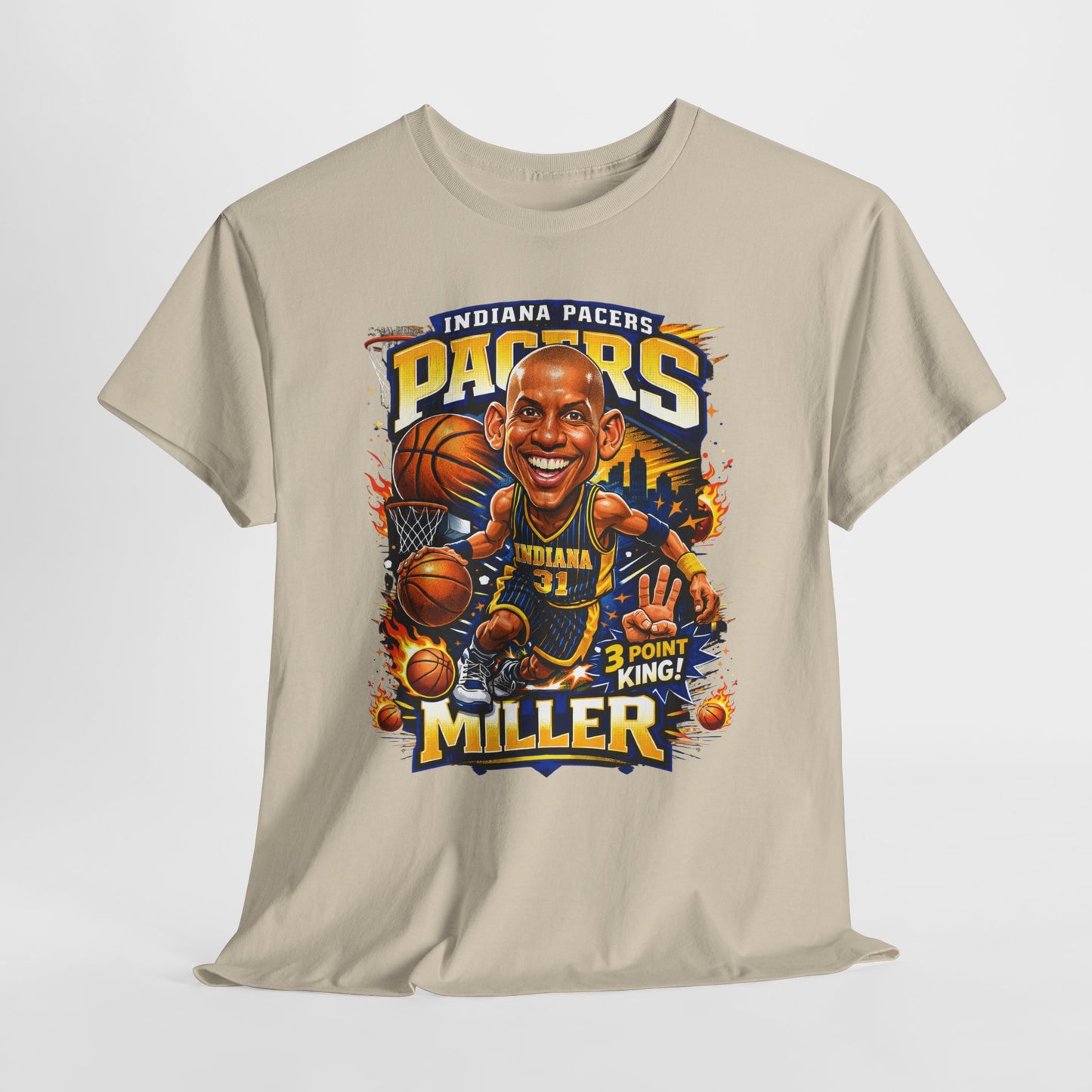 Pacers Miller 3-Point King Basketball T-Shirt