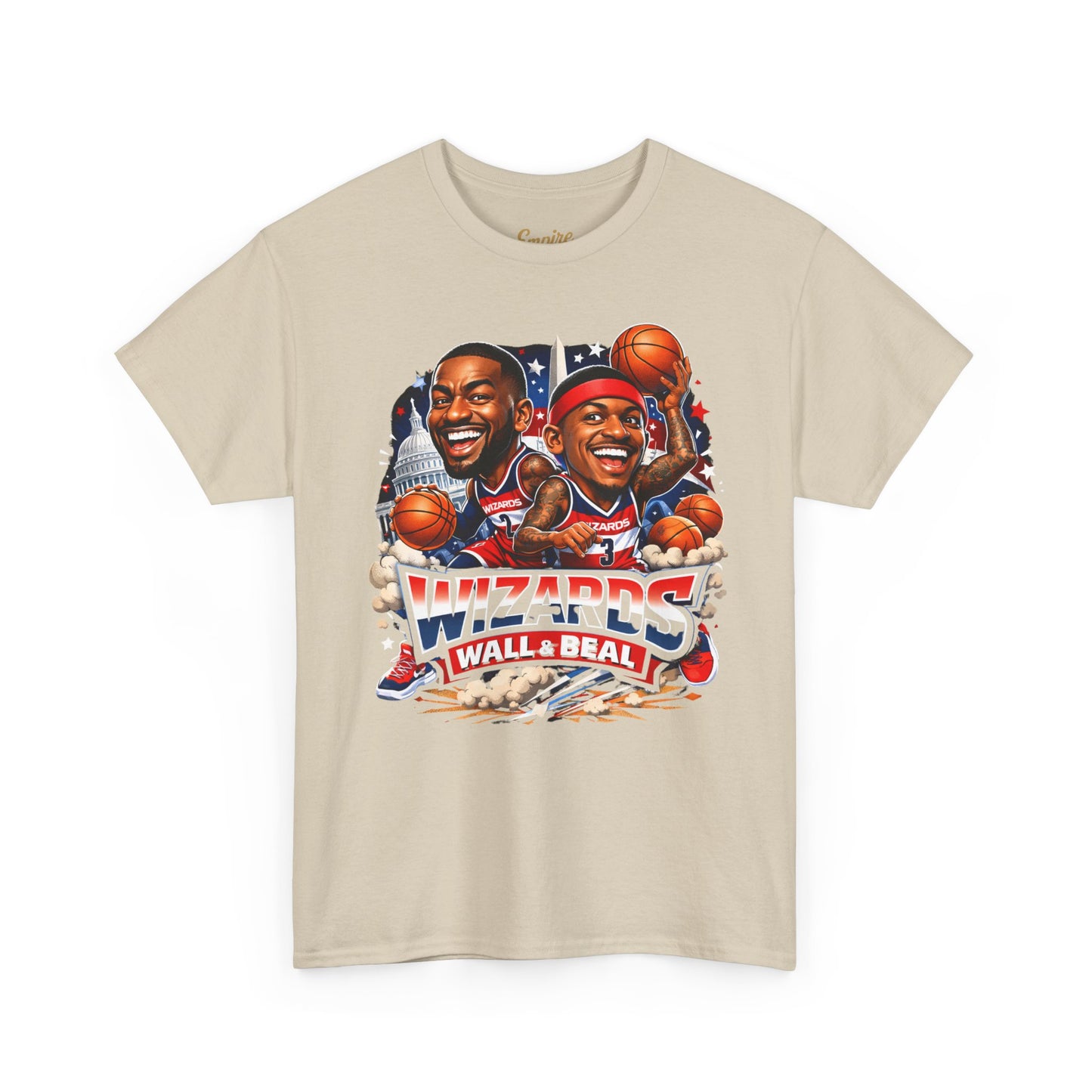 Wizards Basketball Vintage Player Caricature Tee – Wall & Ball Fan Shirt