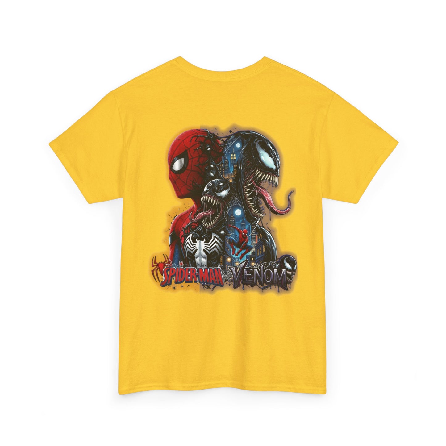 Spider-Man vs Venom Graphic Tee — Superhero Back Print