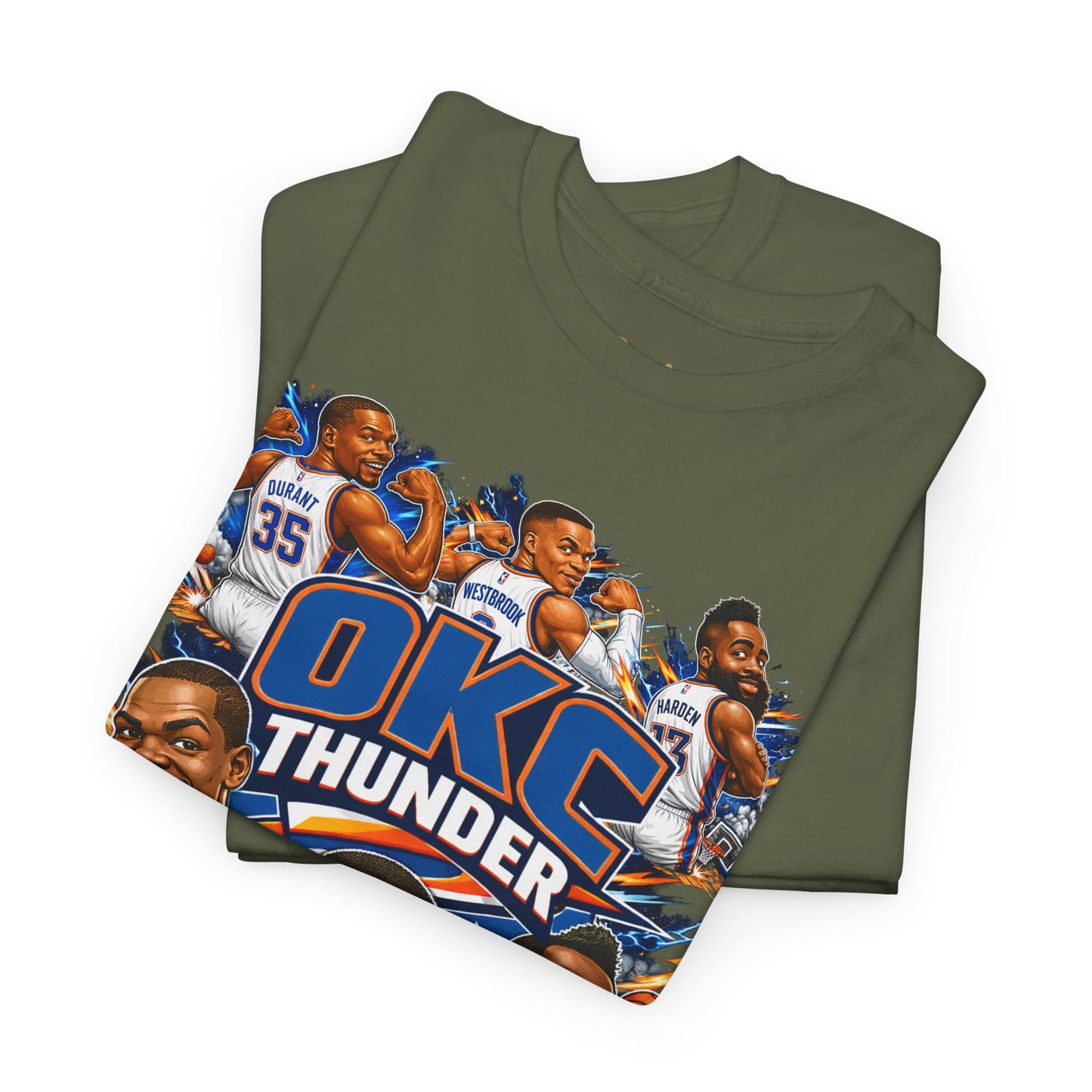 OKC Thunder Caricature Basketball T-Shirt — Team Players Graphic Tee
