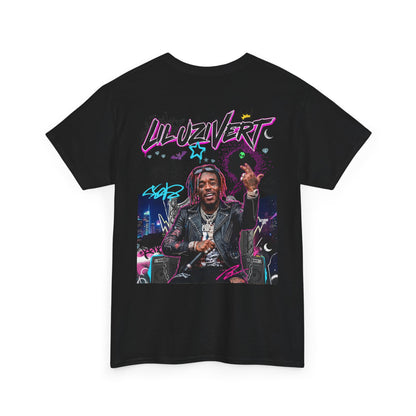 Lil Uzi Graphic Tee — Retro Neon Logo & Photo Back Print