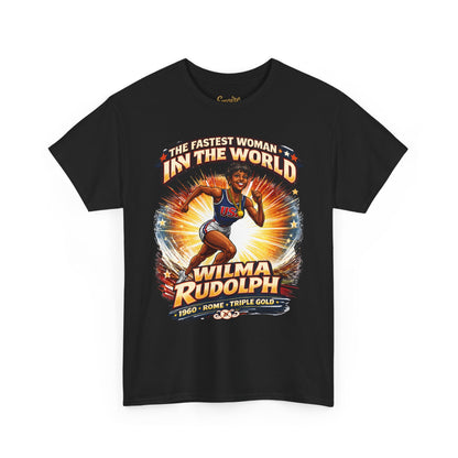 Wilma Rudolph “The Fastest Woman in the World” Graphic Tee – 1960 Rome Triple Gold Olympic Tribute Shirt