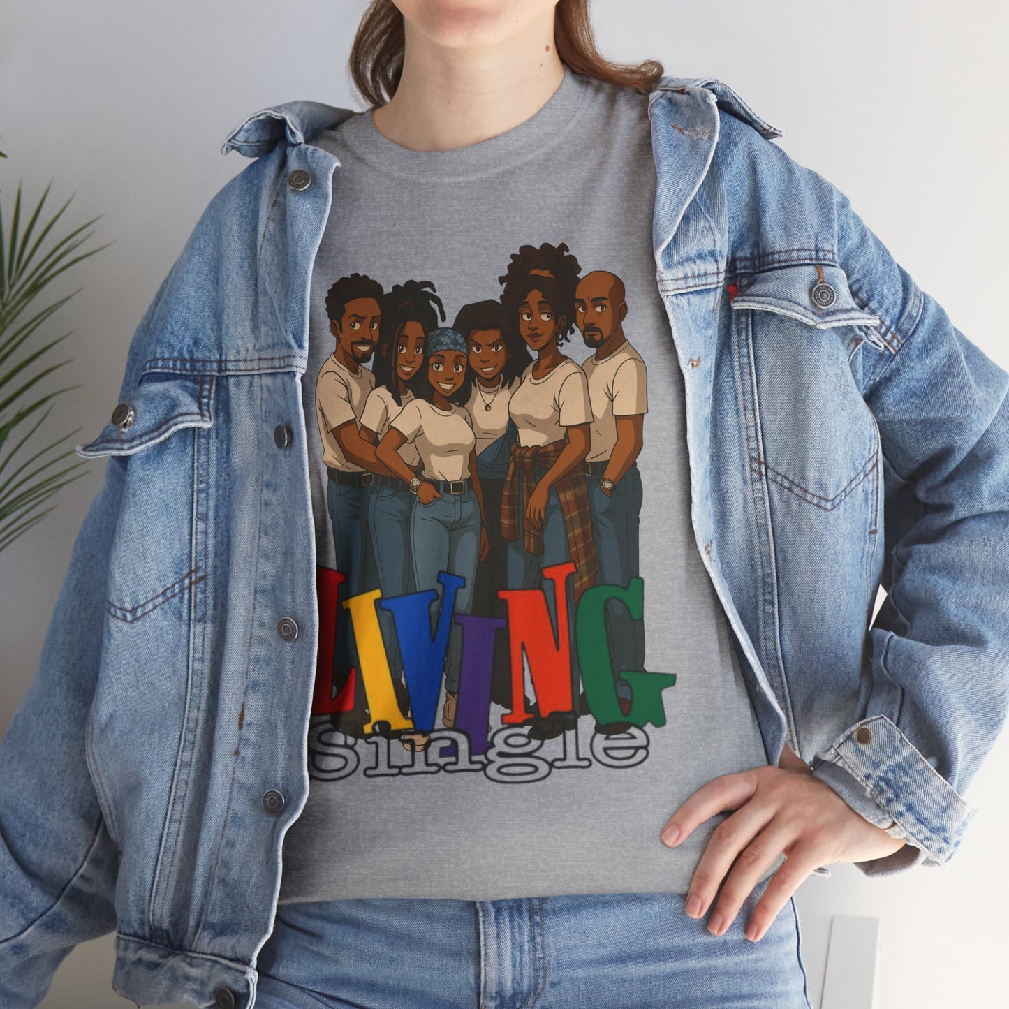 Living Single Unisex Heavy Cotton Tee - Nostalgic TV Show T-Shirt for Fans
