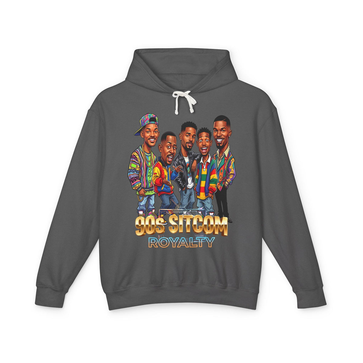 90s Sitcom Tribute Hoodie — Cartoon Cast Graphic Pullover