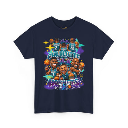 Charlotte Hornets Basketball T-Shirt — Team Player Caricature Tee