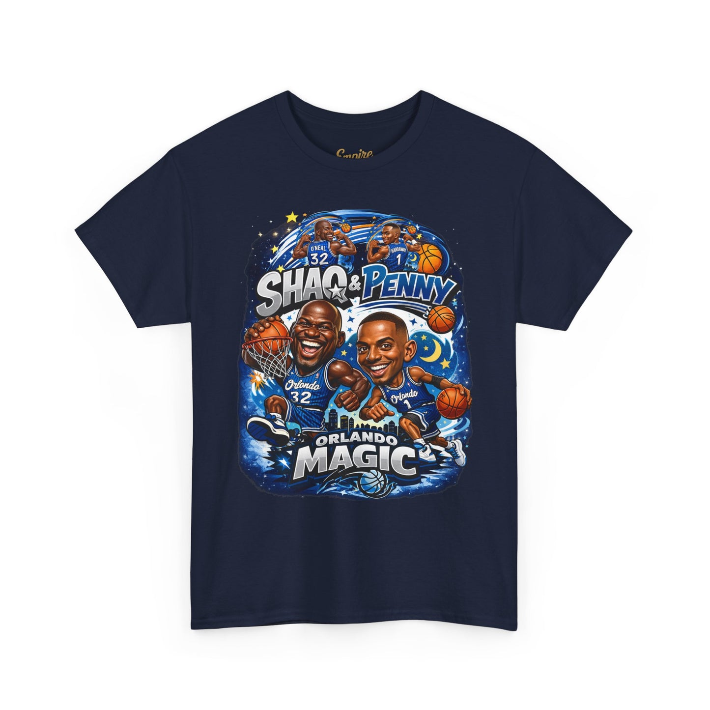 Orlando Magic Basketball Tee — Shaq & Penny Retro Cartoon Design