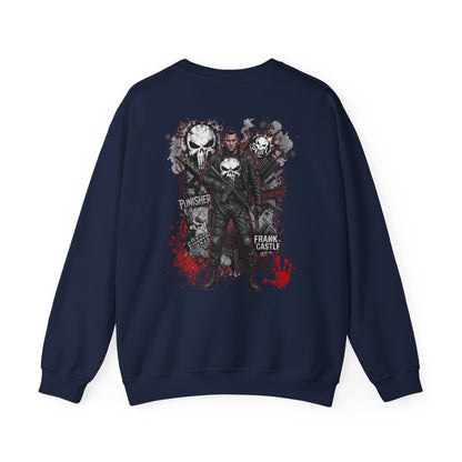 Punisher Graphic Crewneck Sweatshirt — Frank Castle Skull Design