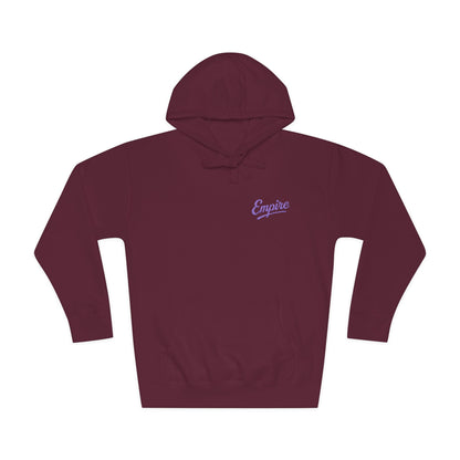 Empire Signature Embroidered Hoodie — Minimal Fleece with Purple 'Empire' Logo