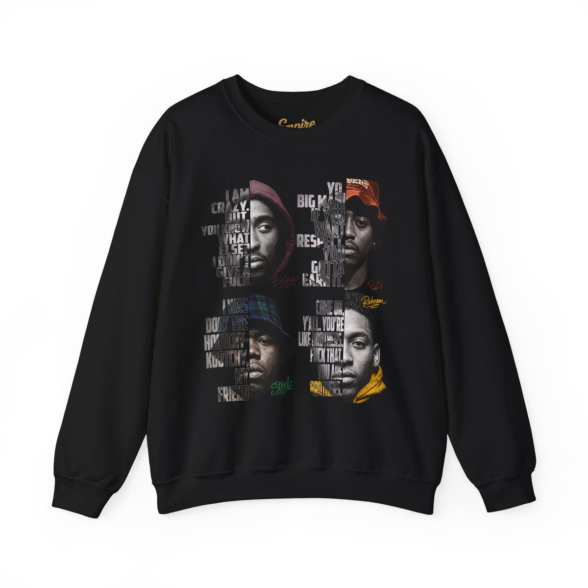 Wrecking Crew "Juice" Movie Legends Crewneck Sweatshirt — Collage Portraits & Lyrics