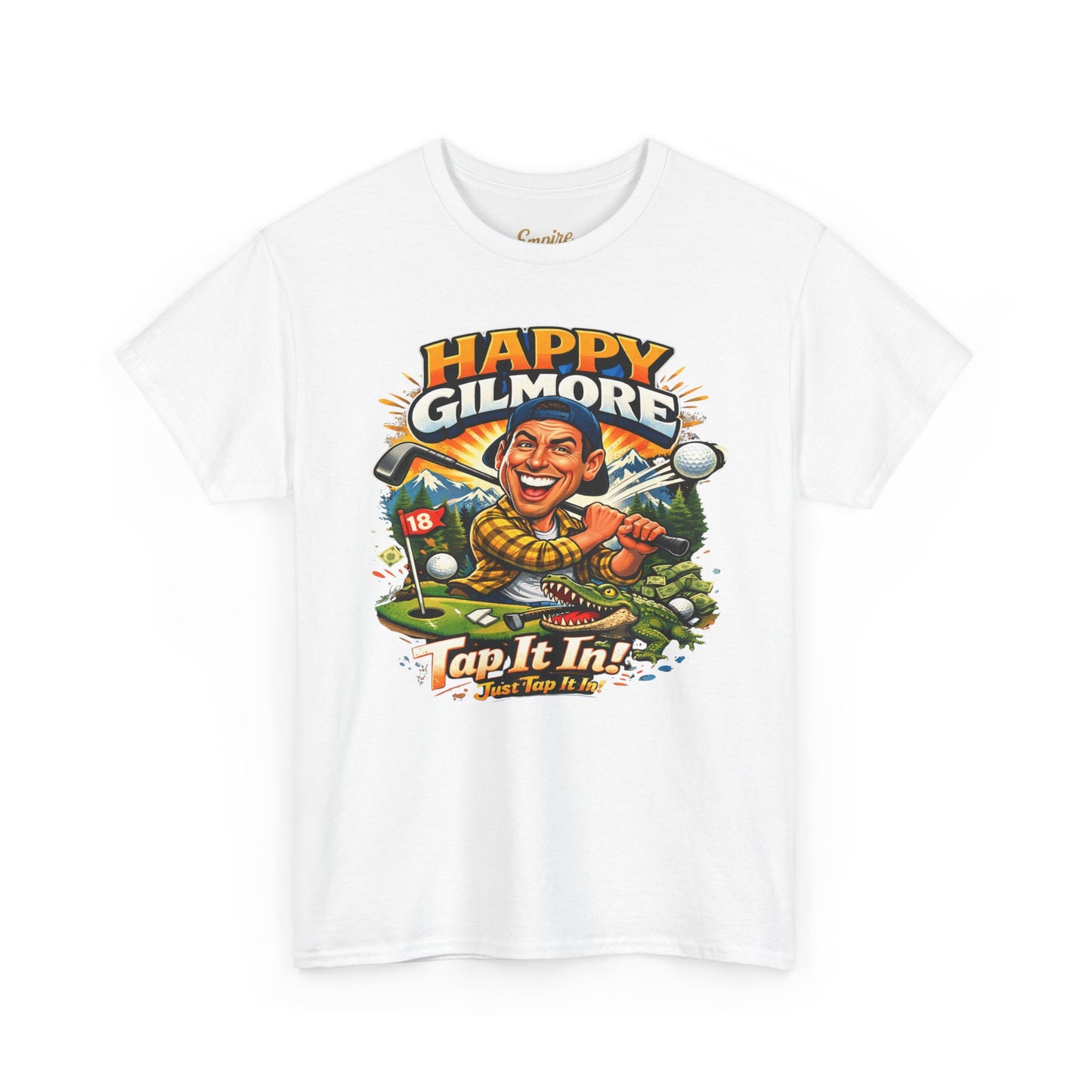 Happy Gilmore Golf T-Shirt — Vintage Funny Movie Golf Tee (‘Tap It In’ Design)