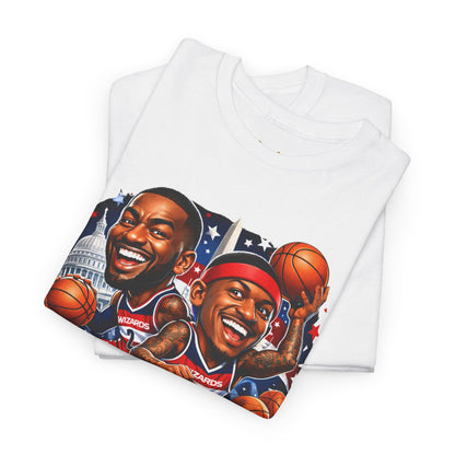 Wizards Basketball Vintage Player Caricature Tee – Wall & Ball Fan Shirt