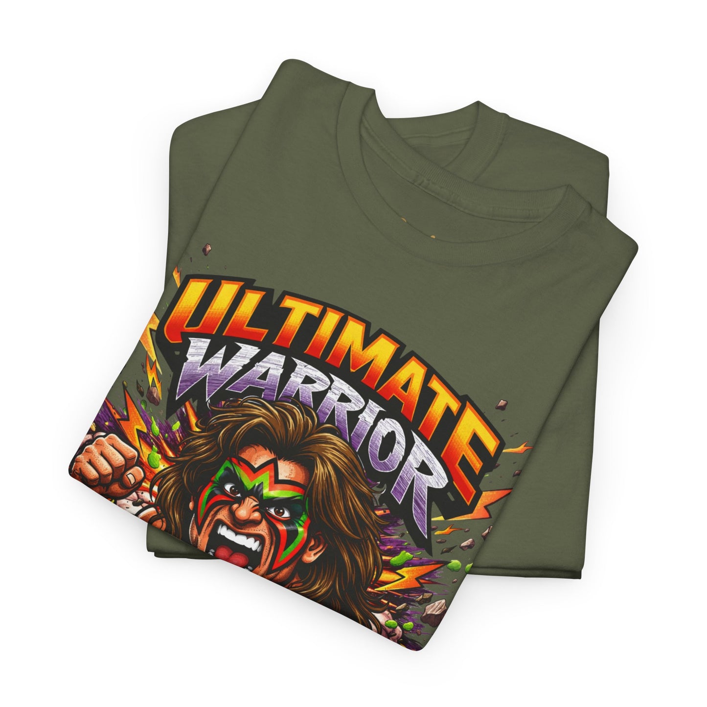 Ultimate Warrior Graphic Tee — Retro Wrestling Mascot T-Shirt