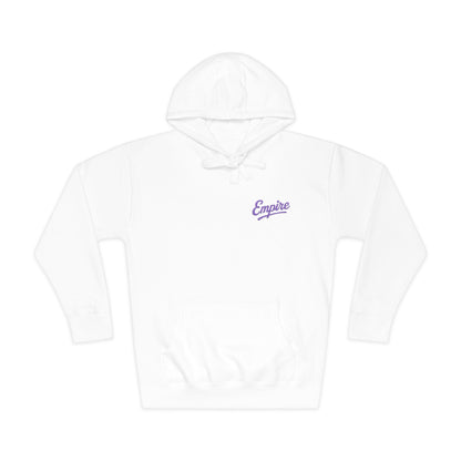 Empire Signature Embroidered Hoodie — Minimal Fleece with Purple 'Empire' Logo