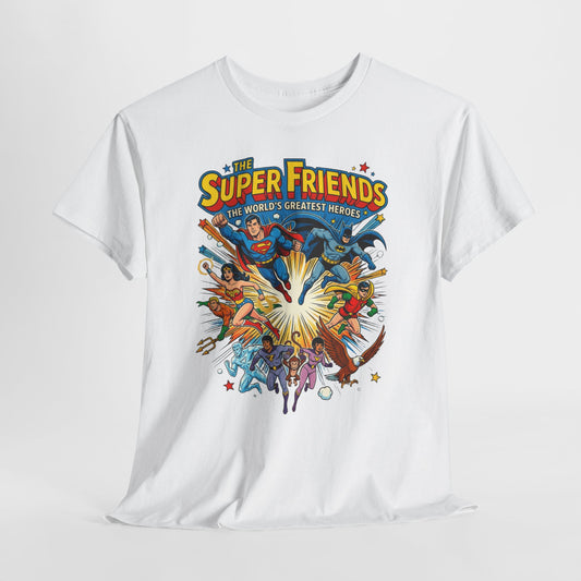 Super Friends Retro Graphic Tee — Classic Cartoon Superhero T-Shirt