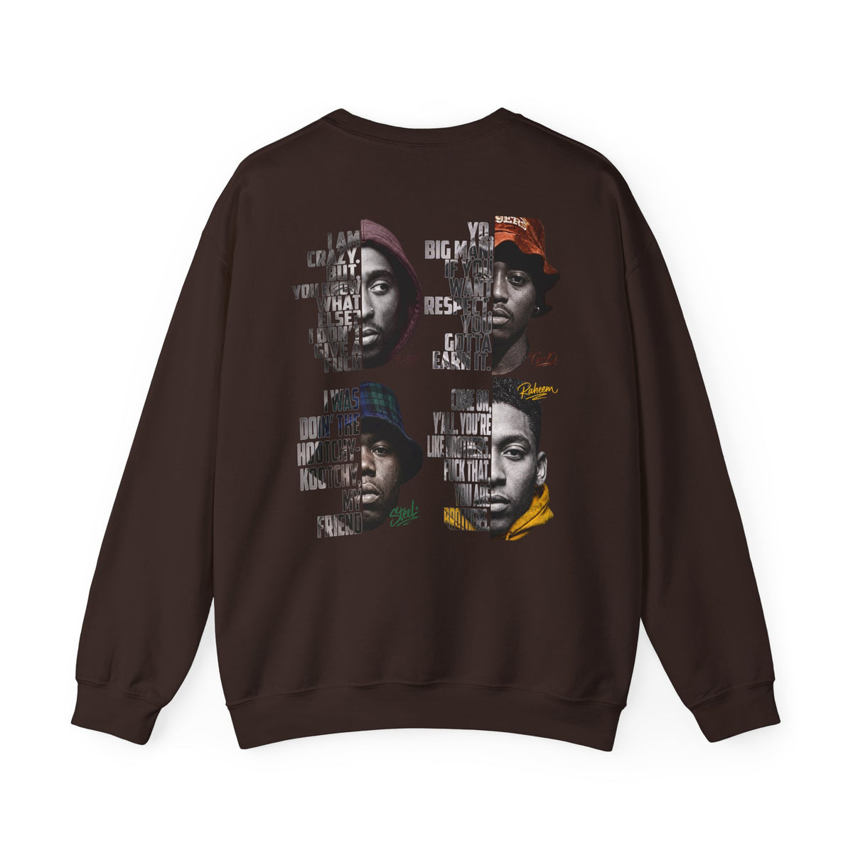 Wrecking Crew "Juice" Crewneck Sweatshirt — Vintage Movie Portraits with Lyrics