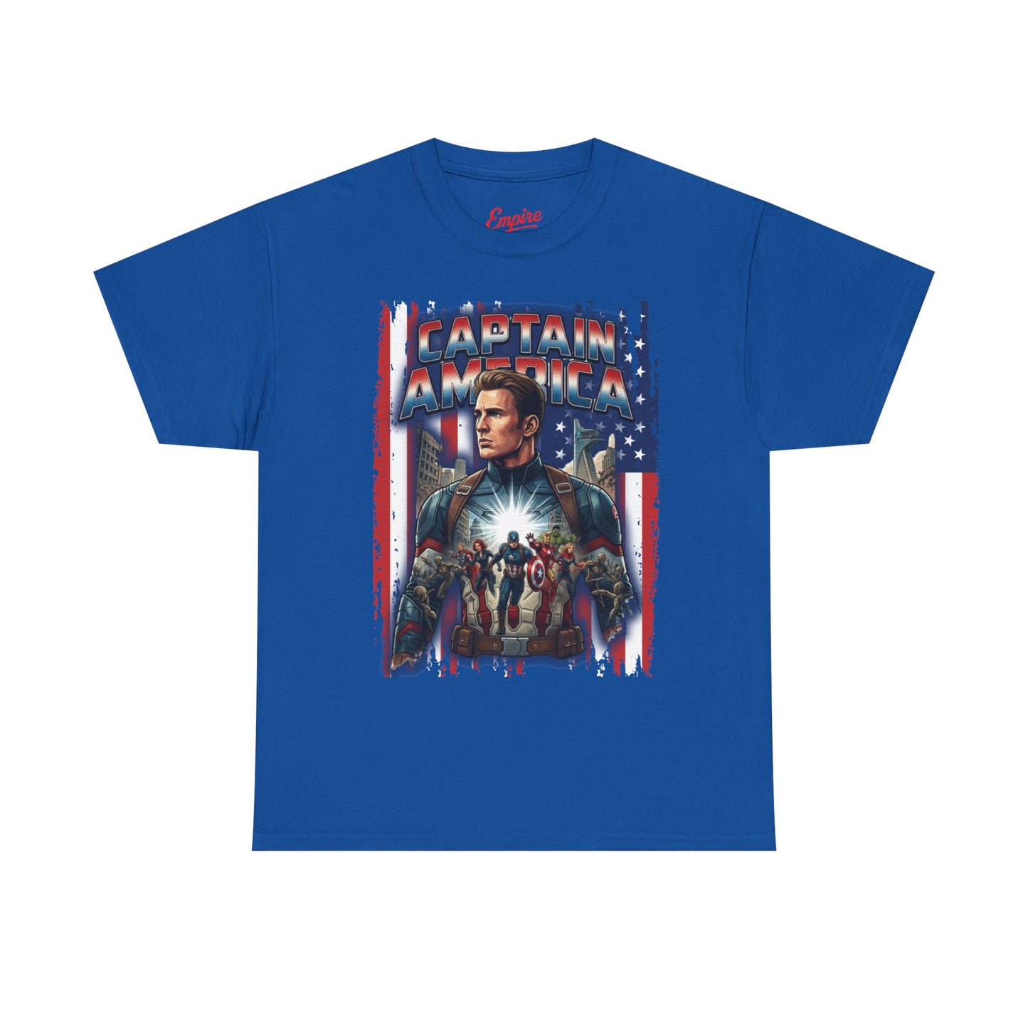 Captain America Graphic Tee - Patriotic Superhero Movie Poster T-Shirt