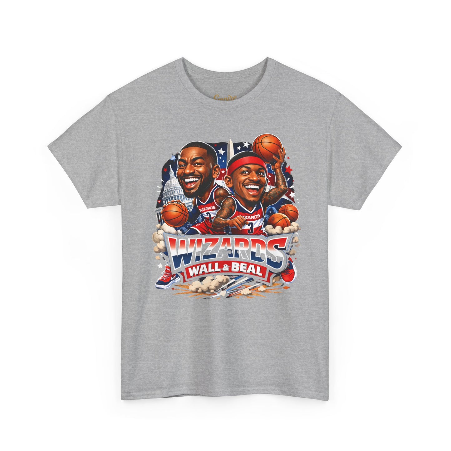 Wizards Basketball Vintage Player Caricature Tee – Wall & Ball Fan Shirt