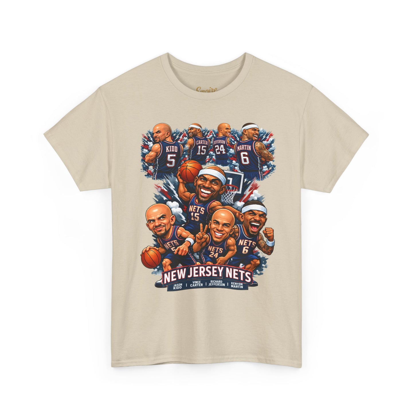 New Jersey Nets Vintage Team Collage T-Shirt — Classic NBA Legends Fan Tee