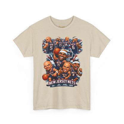 New Jersey Nets Vintage Team Collage T-Shirt — Classic NBA Legends Fan Tee